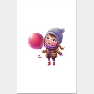 Little happy girl Posters and Art